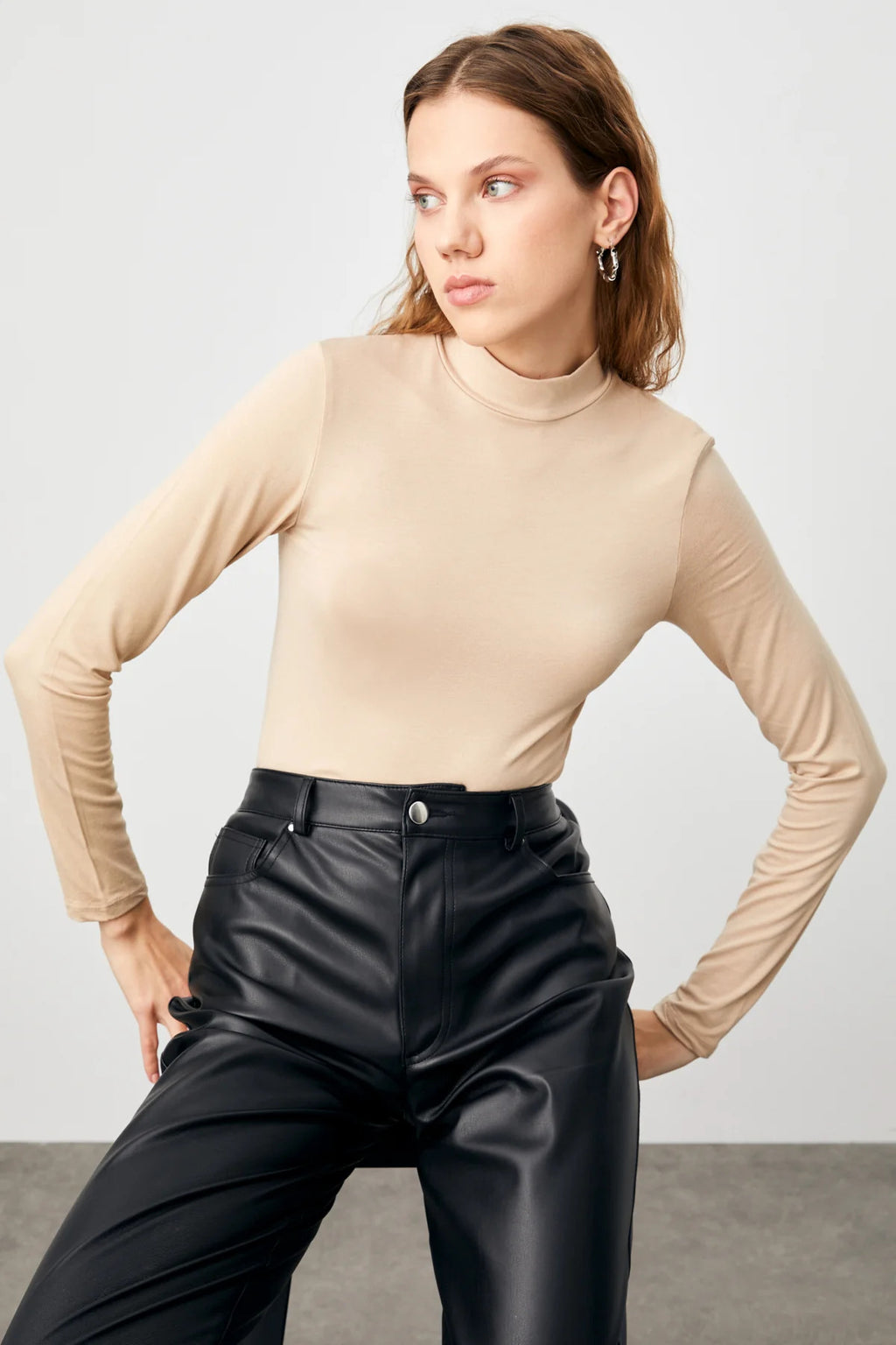 Kadın Siyah Krem 2'li Body