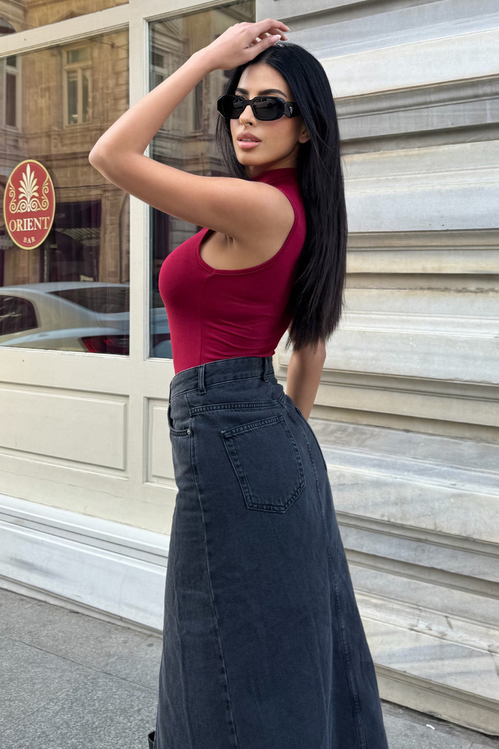 Kadın Bordo 3'lü Kolsuz Body