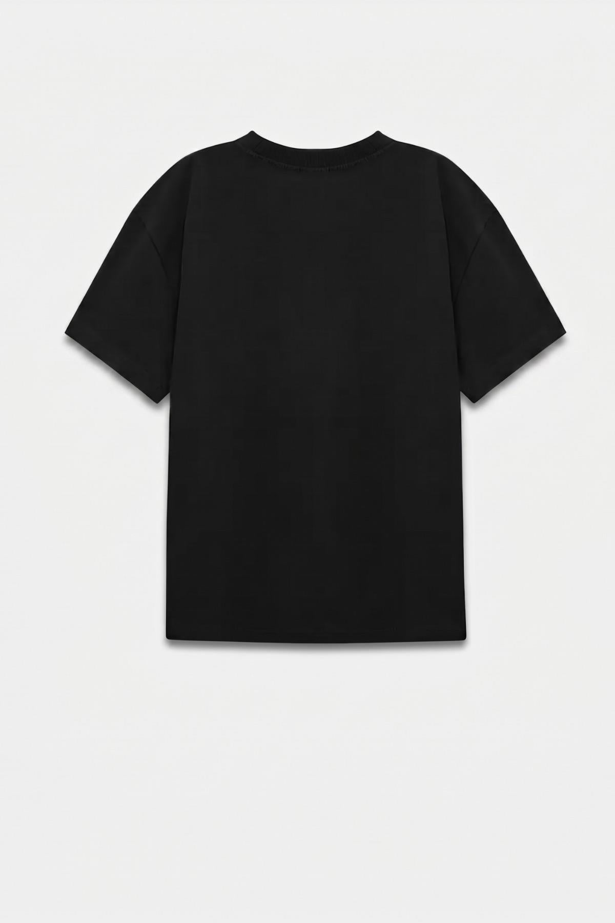 Kadın Bisiklet Yaka Pamuklu Oversize Relaxed Kısa Kol T-shirt
