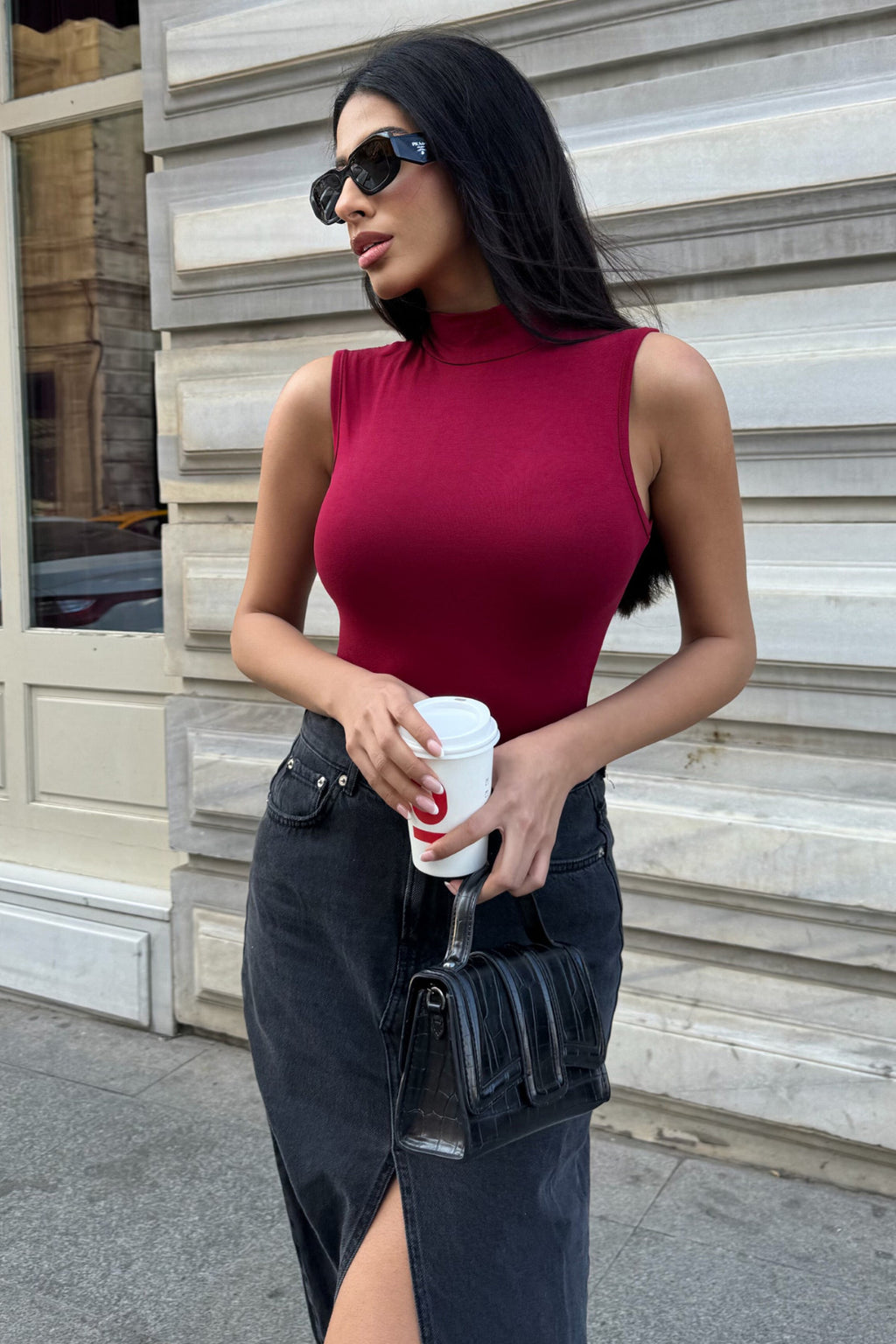 Kadın Krem Acı Kahve Bordo 3'lü Kolsuz Body