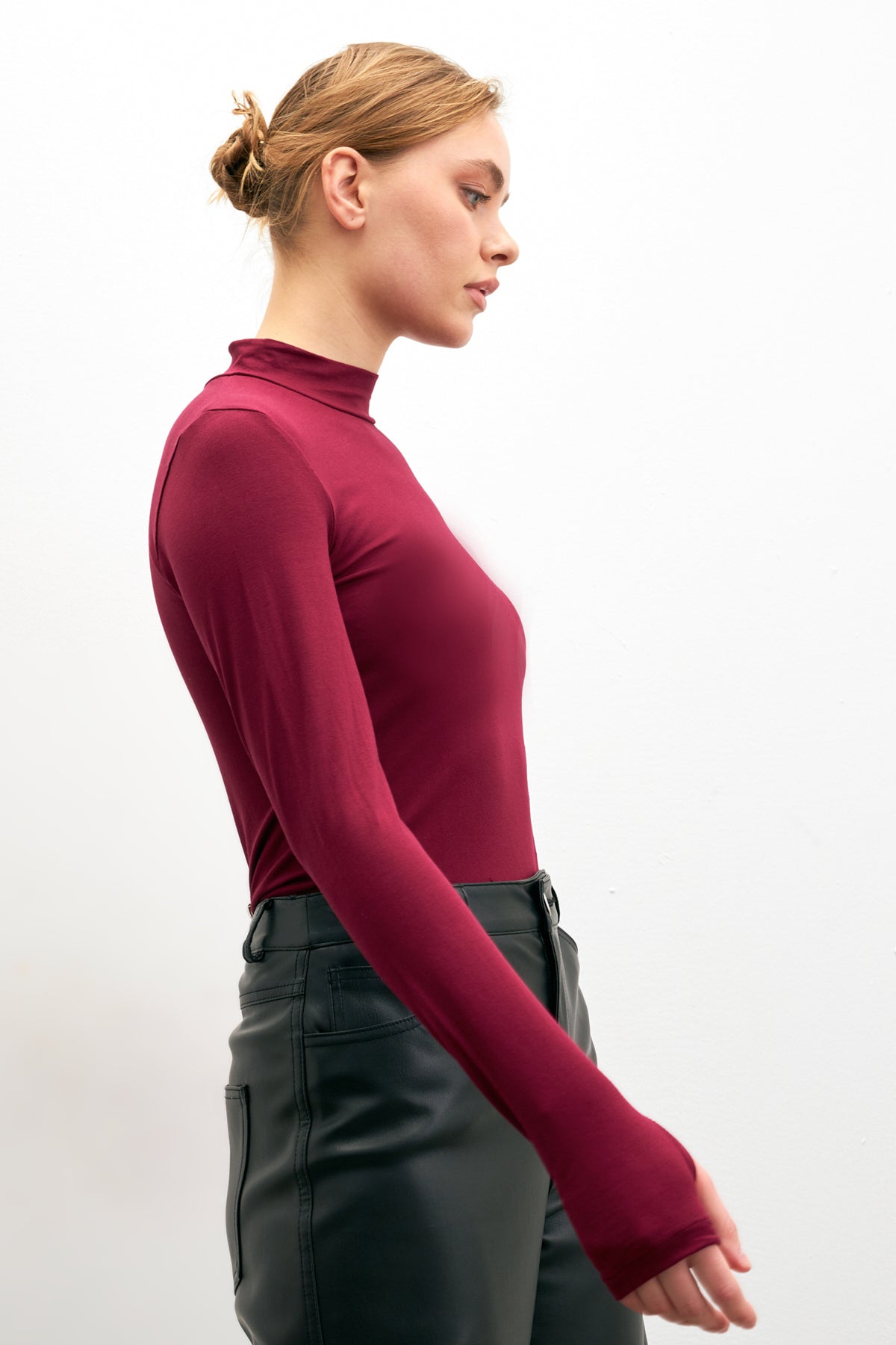Kadın Cherry Parmak Detaylı Body