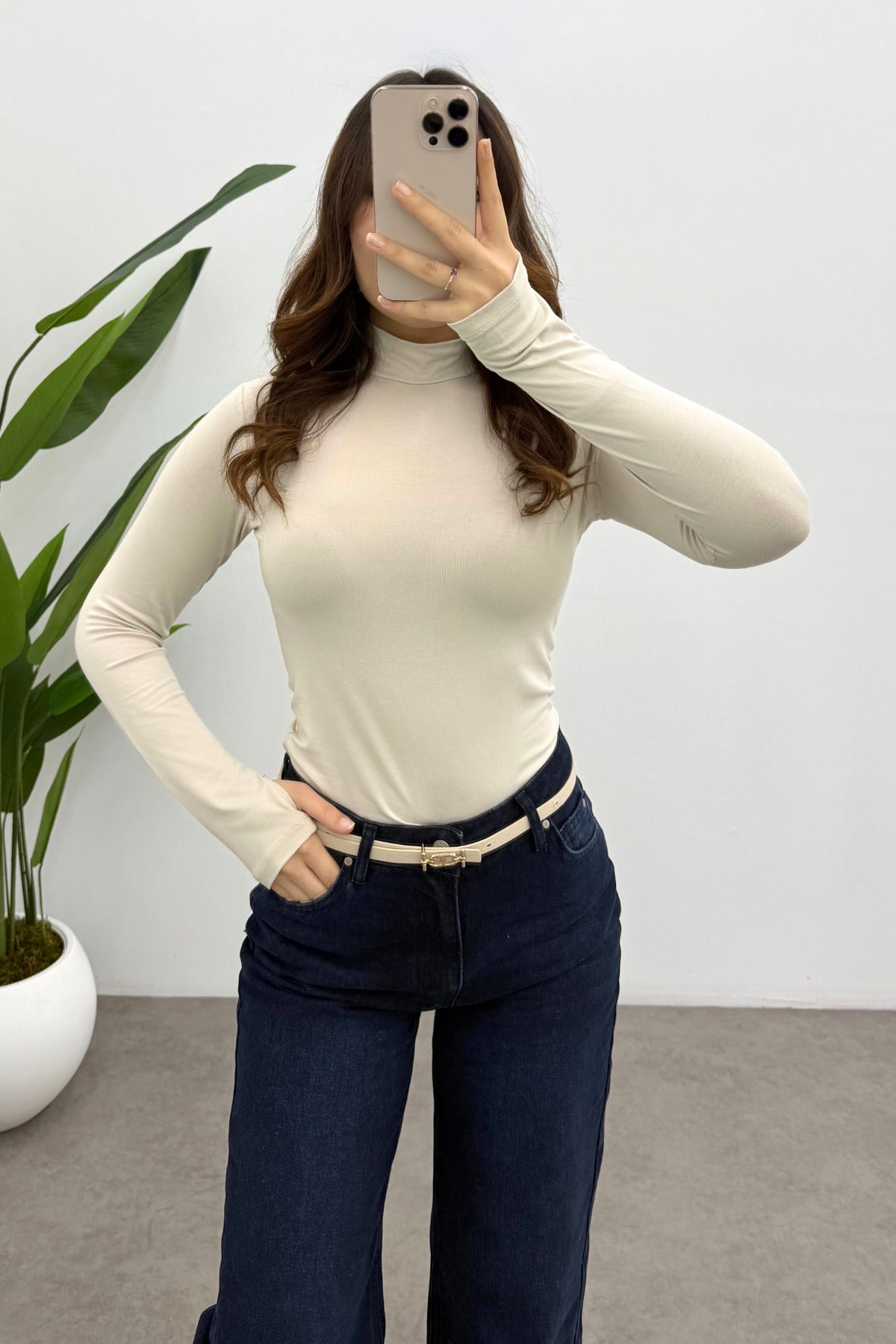 Kadın Taş Parmak Detaylı Body