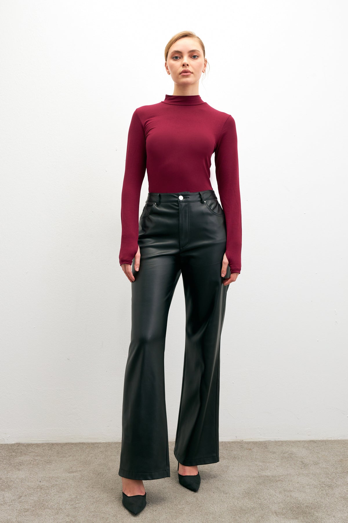 Kadın Cherry Parmak Detaylı Body