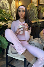 Kadın Pembe Ultra Soft Esnek Bisiklet Yaka Basic Bluz