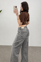Kadın Bele Oturan Geniş Kollu Relaxed Bluz