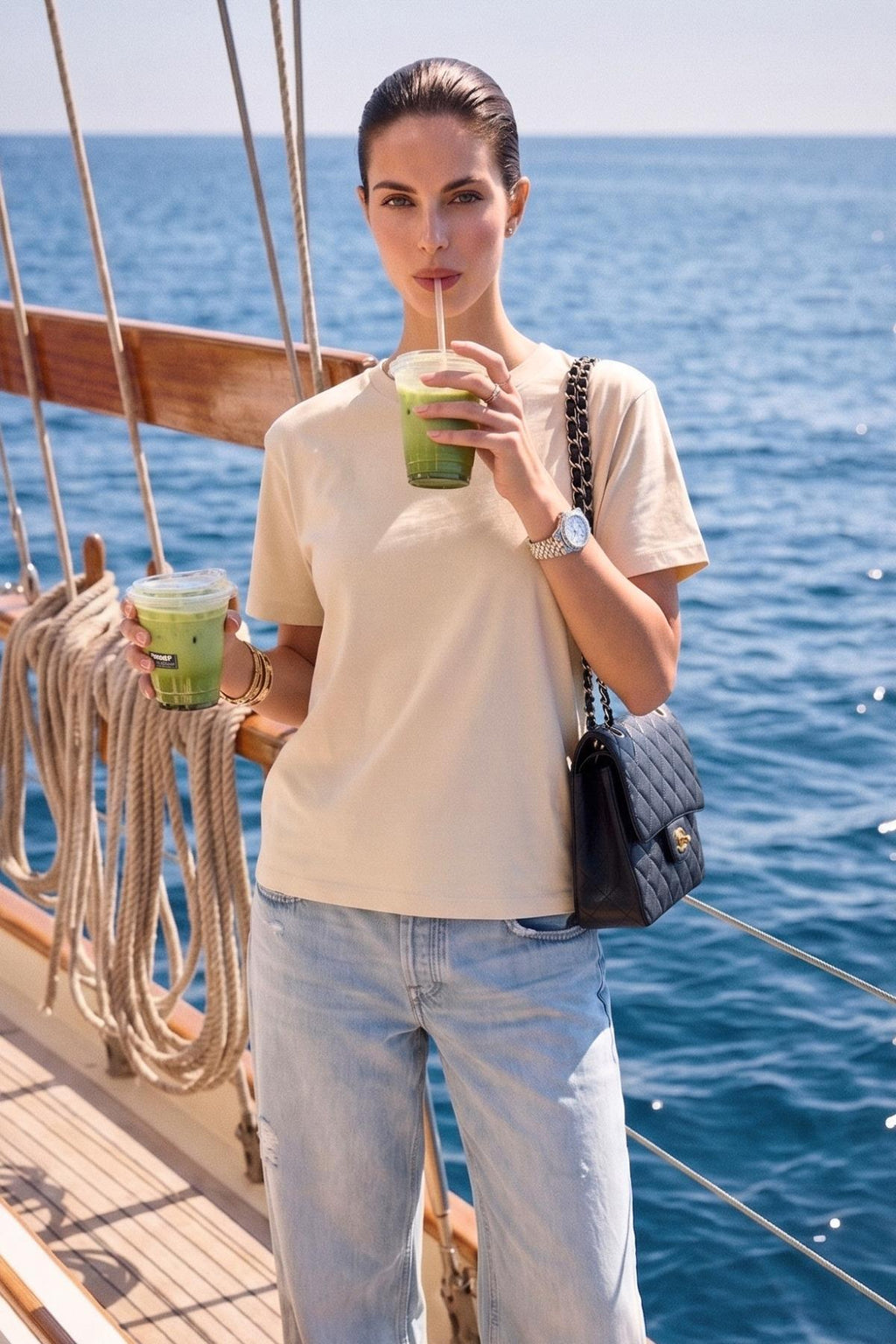 Kadın Bisiklet Yaka Pamuklu Oversize Relaxed Kısa Kol T-shirt