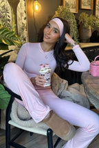Kadın Pembe Ultra Soft Esnek Bisiklet Yaka Basic Bluz