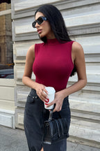 Kadın Krem Lacivert Bordo 3'lü Kolsuz Body
