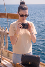 Kadın Bisiklet Yaka Pamuklu Oversize Relaxed Kısa Kol T-shirt