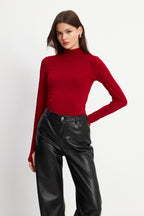 Kadın Bordo Parmak Detaylı Body