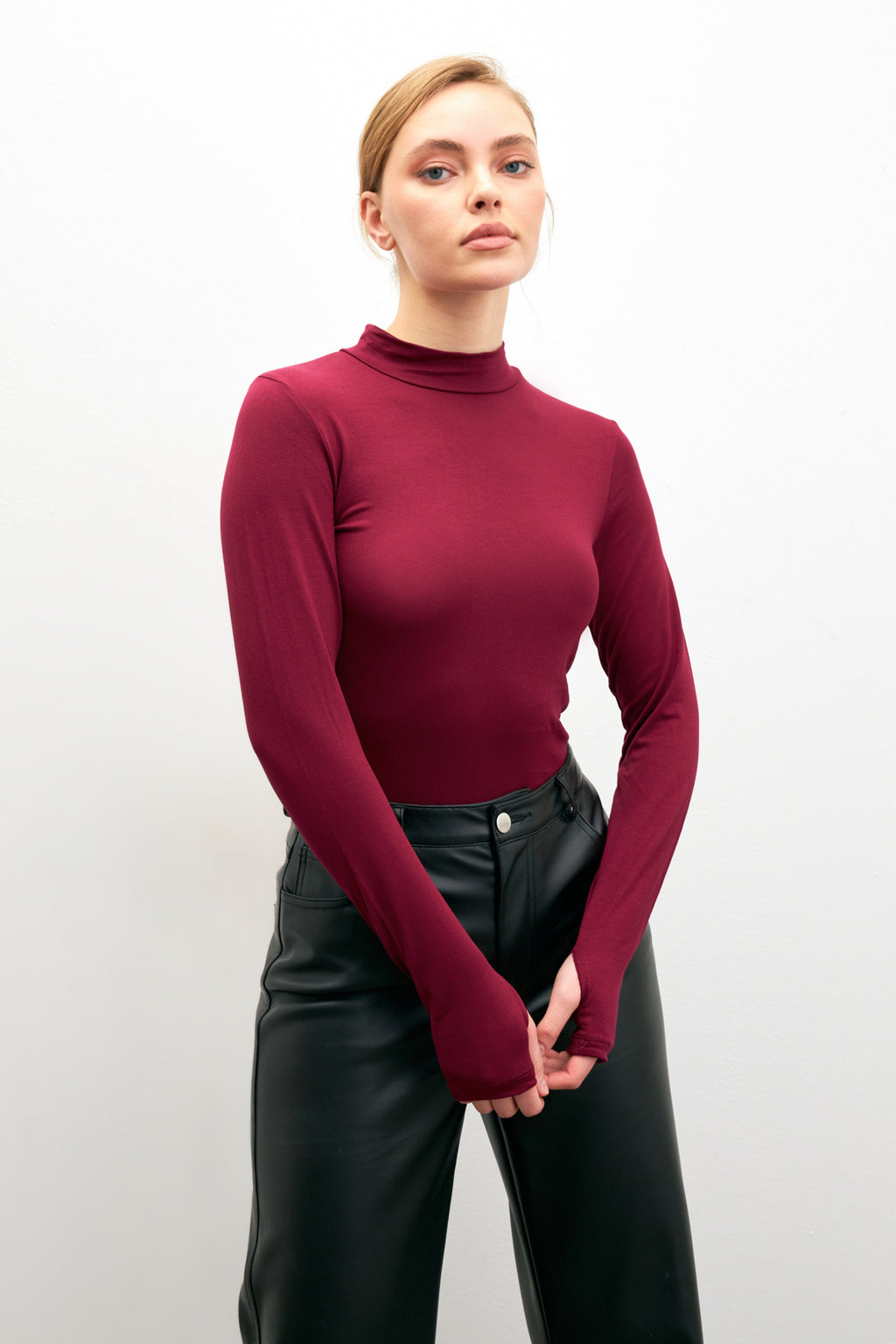 Kadın Cherry Parmak Detaylı Body