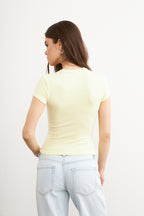 Kadın Civciv Sarı Bisiklet Yaka Kısa Kol Ultra Soft T-shirt