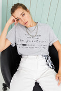 Kadın Gri Be Positive Baskılı Tshirt